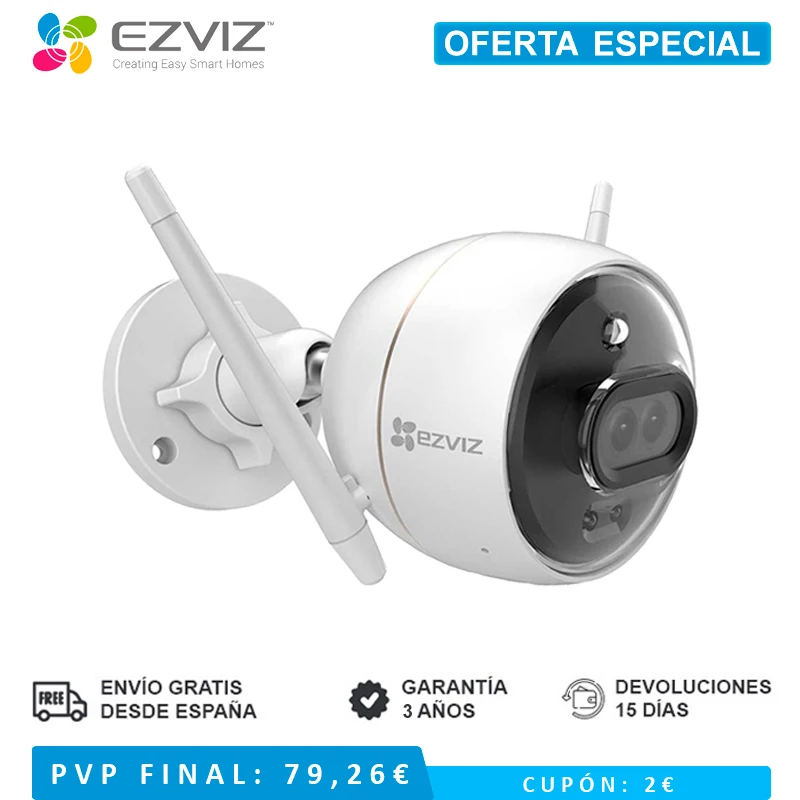 EZVIZ C3X, Camera Video Surveillance, WiFi Camera, IP Camera, Mini Camera, Dual Lens with Integrated AI, Colour Night Vision, IP67 Certified, Active Defence