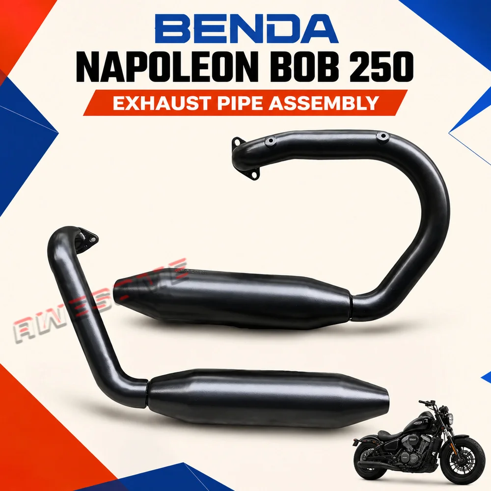 For fit BENDA NAPOLEON BOB 250 Black Exhaust Assembly Fit For 250 Napoleon Bob