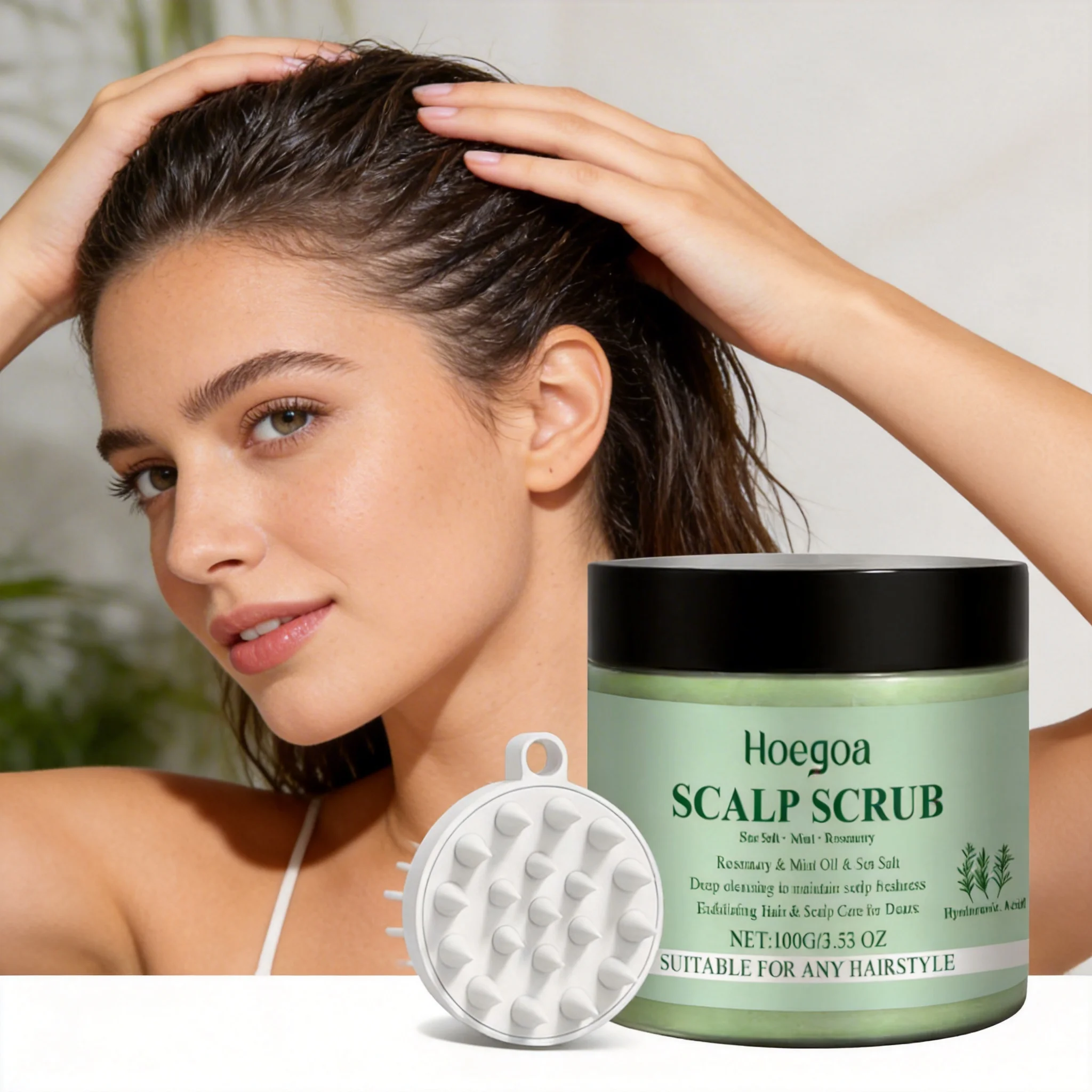 

HOEGOA 100G Scalp Scrub Deeply Clean Pores Gently Remove Dead Skin and Oil Nourishes Moistures Scalp Daily Scalp Exfoliator