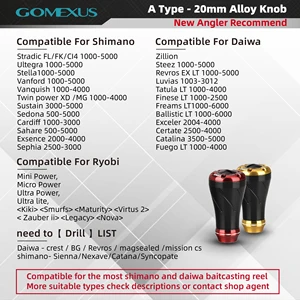 Gomexus Aluminum League Nút Rottle, 20 mm, cho Shimano Stradic Vanford Ultegra Daiwa Fuado Lt Zillion Baitcasting 12 Dòng đánh cá chính Shimano Technium - 5