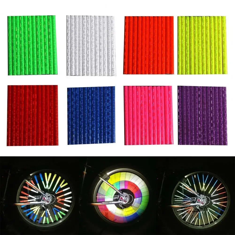 AliExpress 12Pcs/Pack MTB Bicycle Reflective Tube Wheel Spokes Tubes Strip Safety Warning Light Reflector Wheel