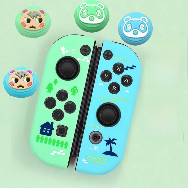 Capuchon de poignée de bâton de pouce, housse de protection de Joystick pour Nintendo Switch Oled NS Joy-Con Joycon, coque souple en Silicone pour contrôleur de jeu