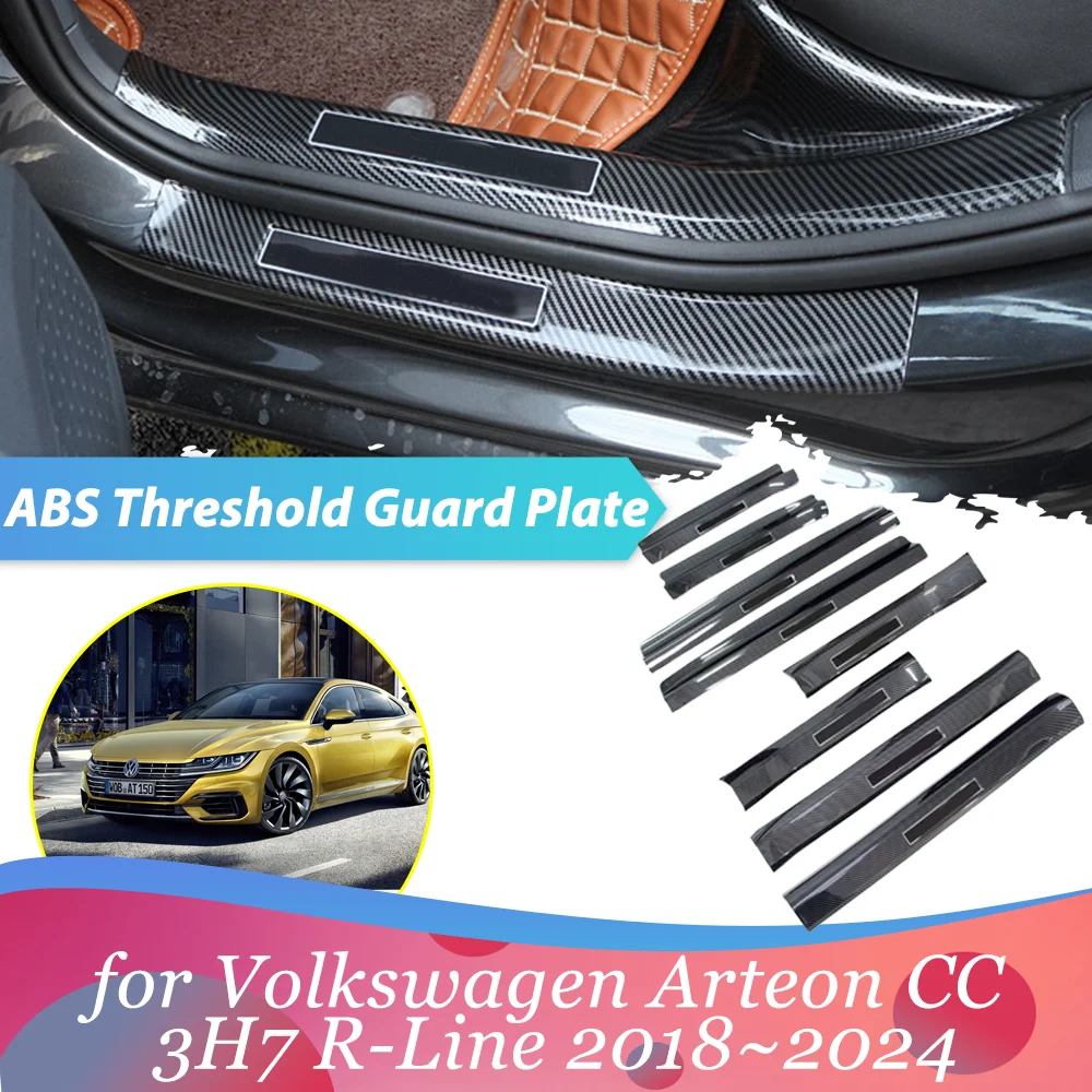 ABS Welcome Pedal for Volkswagen VW Arteon CC 3H7 R-Line 2018~2024 Door Sill Scuff Threshold Guard Plate Part Sticker Accessorie