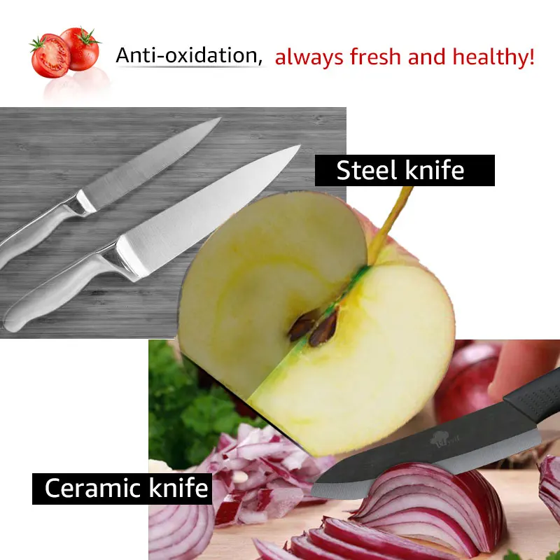 Ceramic Knives Set with Holder+Peeler 3 \