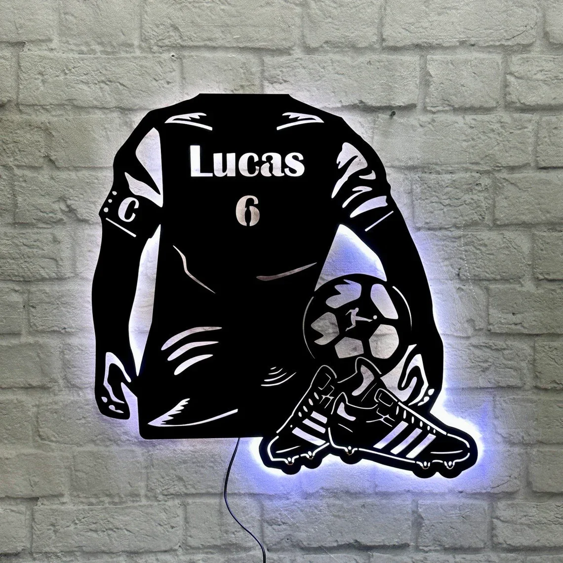 Cutom Soccer Sign Personalized Gift For Soccer Player Soccer Friend Lover Sign Children's Birthday Soccer Neon Sign