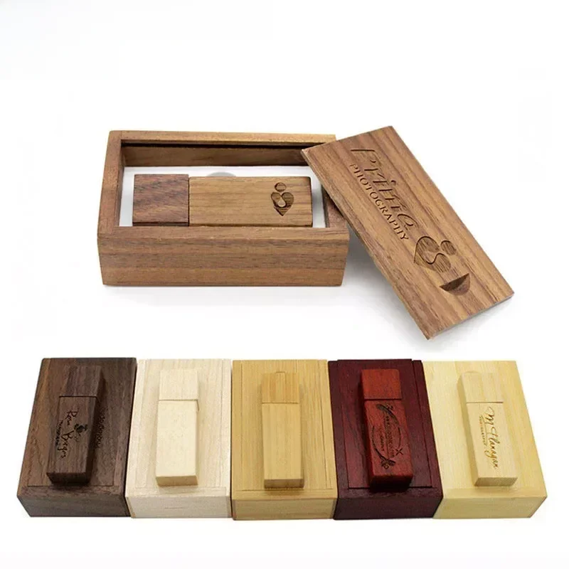 JASTER USB 3.0 Flash-Laufwerke 128GB Holz-Speicherstick Kostenloses individuelles Logo USB-Stick 64GB 32GB U-Disk Kreatives Hochzeitsgeschenk Pendrive