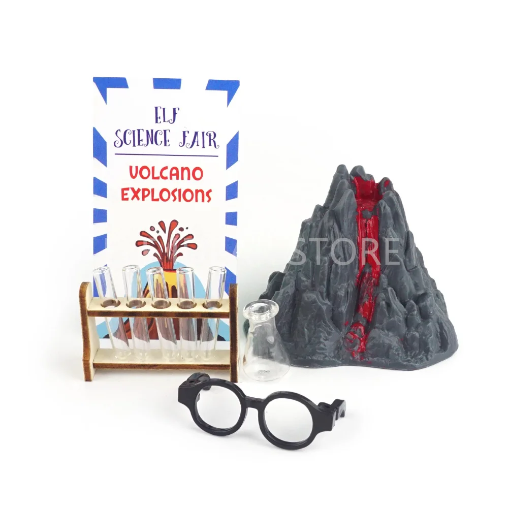 Christmas Creative Volcano Explosion Decor for Holiday Display Science Fair Set for Elf Doll