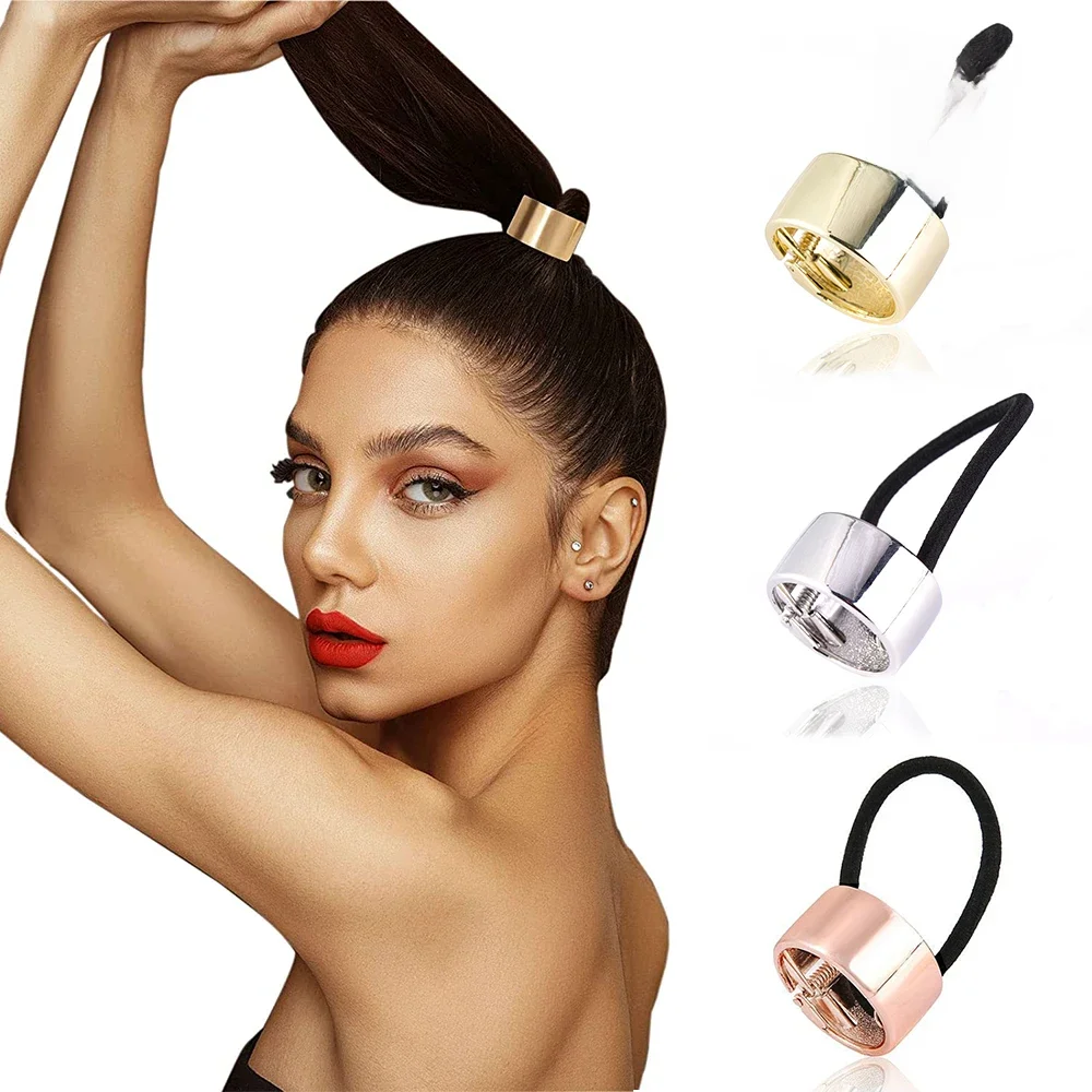 Attaches de cheveux gothiques Punk en métal pour femmes et filles, pinces à cheveux élastiques à la mode, queue de cheval haute, couvre-chef, accessoires pour cheveux