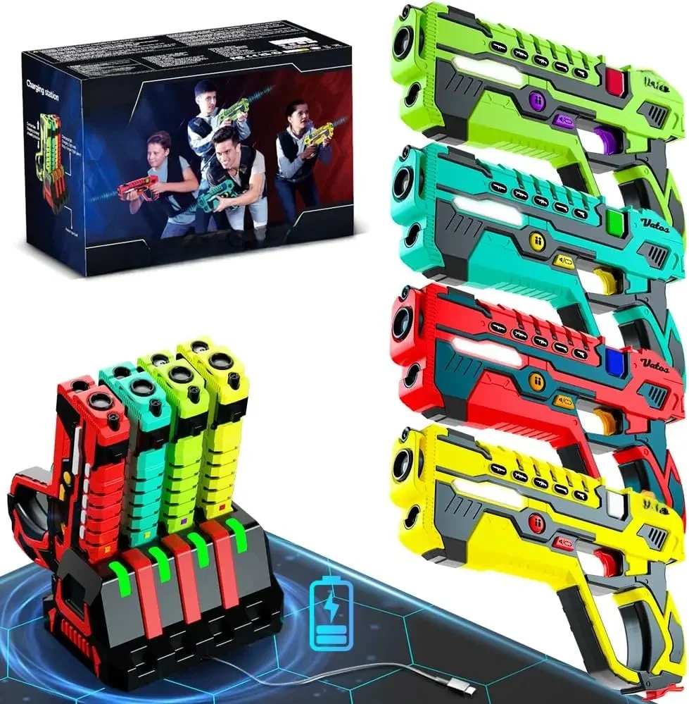 VATOS – ensemble de pistolets à étiquettes Laser infrarouge, jouet, pistolet électrique, jeu de combat pour garçons, groupe d'enfants, intérieur et extérieur, cadeaux de fête de noël, jouets