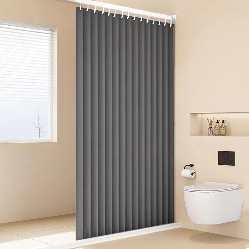Foldable Magnetic Shower Curtain Waterproof Privacy Bathroom Divider Screen for Home Apartment Hotel Stylish Decor
