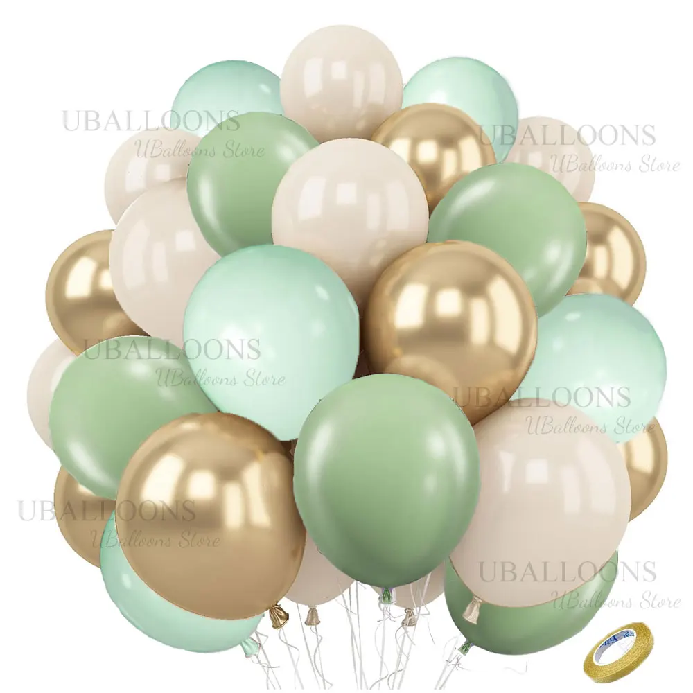 40 Stück weiße Sand-Latex-Luftballons, 25,4 cm, Boho-Sand, weißes Metall, Chrom-Gold-Luftballons für Geburtstag, Hochzeit, Babyparty, Party-Dekoration