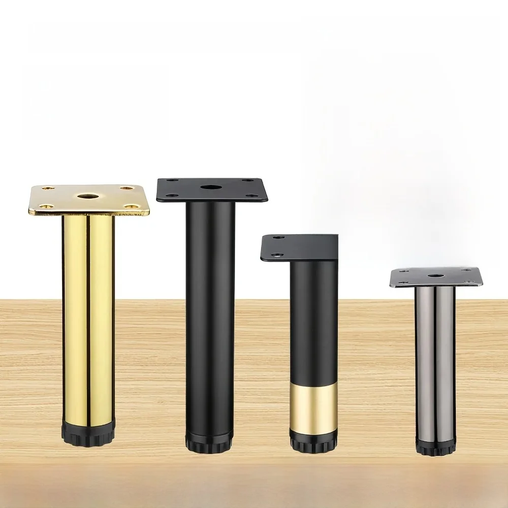 4 PCS 10cm Furniture Sofa Table Leg Round Tube Cabinet Leg Metal Feet Leg Accessories for Furniture Hardware Accessories