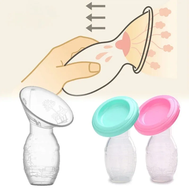 Silicone Manual Breast Pump Baby Feeding Breast Pump Breast Milk Storage Automatic Correction Breast Milk Silicone Breast Pump