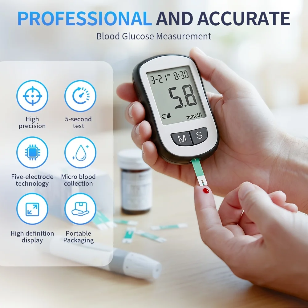 kit-medidor-de-glicose-no-sangue-ke-b07-monitor-de-diabetes-com-50-tiras-de-teste-e-50-lancetas-dispositivo-de-puncao-sem-codificacao