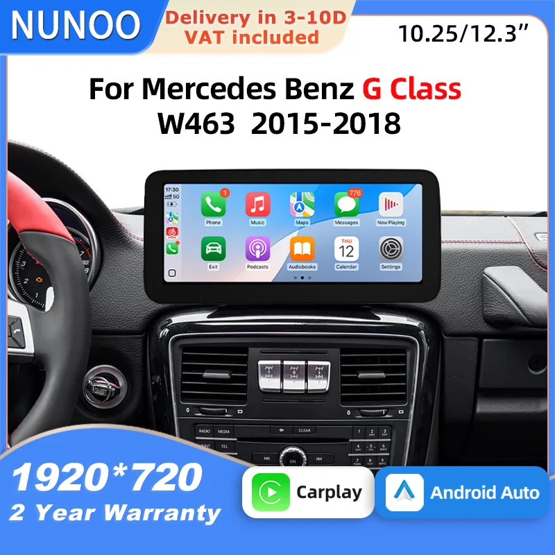 Image of Linux Wireless CarPlay Android Auto für Mercedes Benz G-Klasse W463 2015-2018 Auto-Multimedia-Player Bildschirm Smart-Systeme Navigation