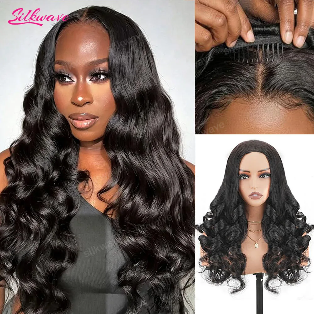 

200 Density 3 in 1 Half Wigs For Women Body Wave Human Hair Upgrade Seamless Clip Ins Glueless with Drawstring Flip over Wig