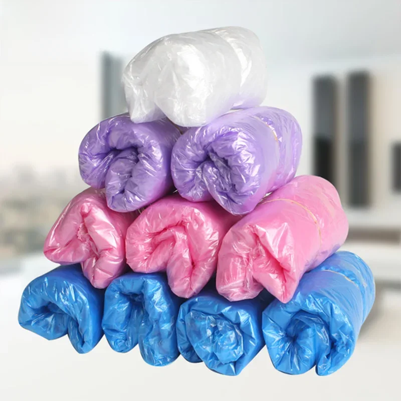 Couvre-chaussures de pluie jetables pour l'extérieur, 1 paquet/100 pièces, couvre-bottes imperméables, couvre-chaussures en plastique épais, multicolores en option, antidérapants