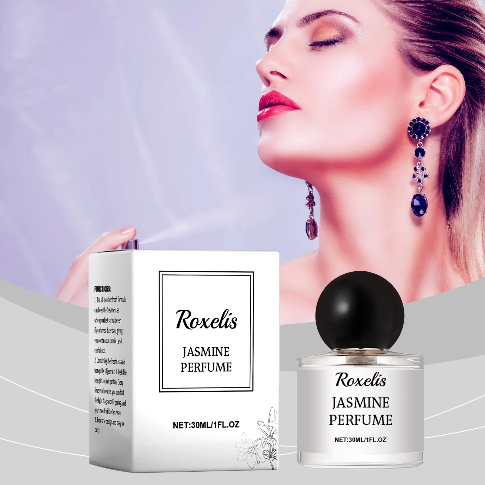 ROXELIS Jasmin Perfume Spray Fragrância Planta Perfume Floral Melhorando Refrescante Quotidiano Namoro Elegância Mulheres Perfumes de Feromônio ﻿