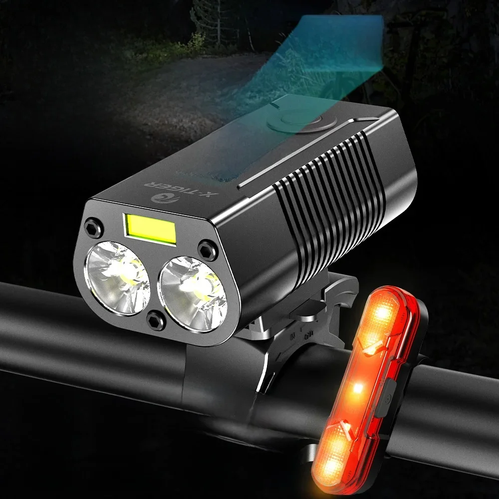 AliExpress X-TIGER Bicycle Headlight Set with Taillight TYPE-C Rechargeable Bicycle Flashlight MTB Road Bike