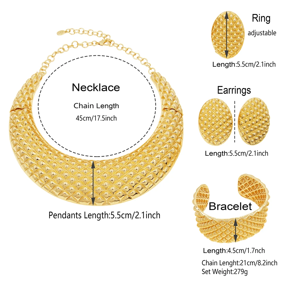 Women\'s Jewelry Set Classic Round Necklace Earrings Nigerian Wedding Party SYHOL Jewelry Gifts