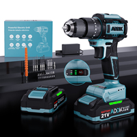 Cordless Drill Kit, with Euro Charger and 21v Lithium Battery, with 3 Speeds and 7th Generation Brushless Motor Technology