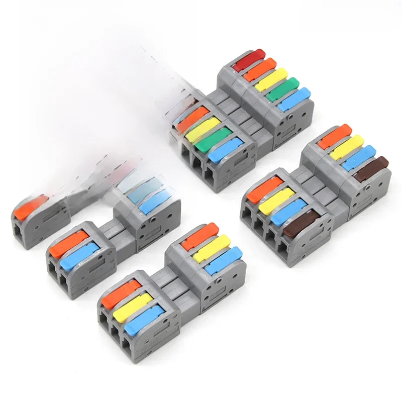 Connecteur de fil rapide, Mini connecteurs de câblage électrique compacts universels, bornier de conducteur bout à bout enfichable