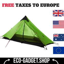 FLAME'S CREED Lanshan 1 Person Oudoor Ultralight Camping Tent Single Man 3 Season Professional 15D Silnylon Rodless Tent