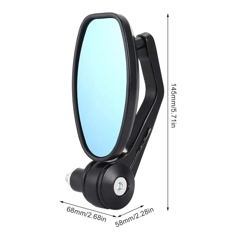Torvian 22mm CNC Aluminum Motorcycle Handlebar End Mirrors Oval Anti-Glare Rearview Mirror Universal