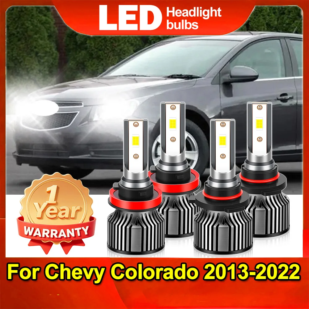 

For Chevy Colorado 2013-2022 LED Lamp 6500k Car Turbo Headlight Bulb with Fan 12V Auto Light 9005 Hi Beam+H11 Lo Beam 20000LM