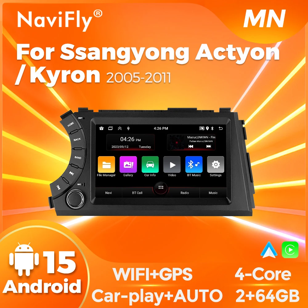 

NaviFly 7 "Автомобильное радио мультимедиа Swin Dragon Actyon 2005 - 2011 Android Автомобильная навигация GPS стерео 2 - дюймовые наушники