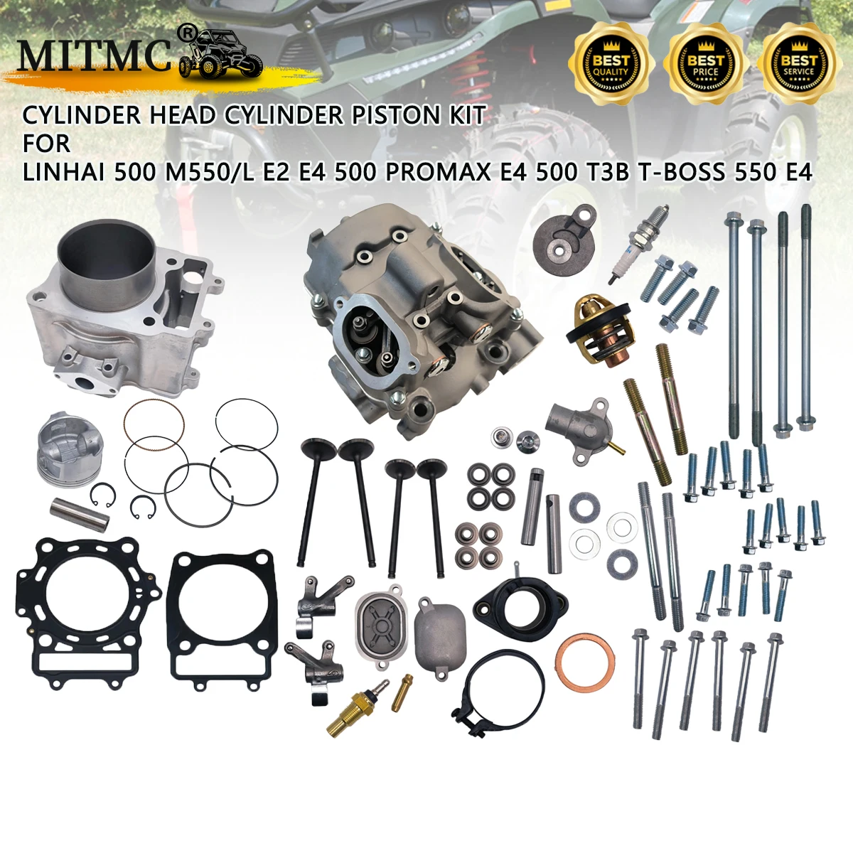 

Cylinder Head Cylinder Piston Kit For Linhai 500 E2 E4 500 PROMAX E4 500 T3b M550 E2 E4 M550L E2 E4 T-BOSS 550 E4 35096 35119
