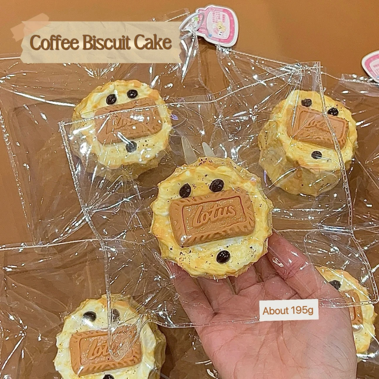 

YOGURT PUREE texture! 1Pc Handmade Squishy! - Coffee Biscuit Cake shaped to relieve stress - Food grade silicone