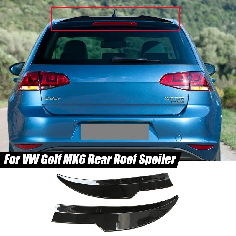 Universeller Glänzend Schwarzer 2-teiliger 99cm Auto-Dachheckspoiler für Volkswagen Zubehör VW Golf 6 MK6 GTI R 2010+