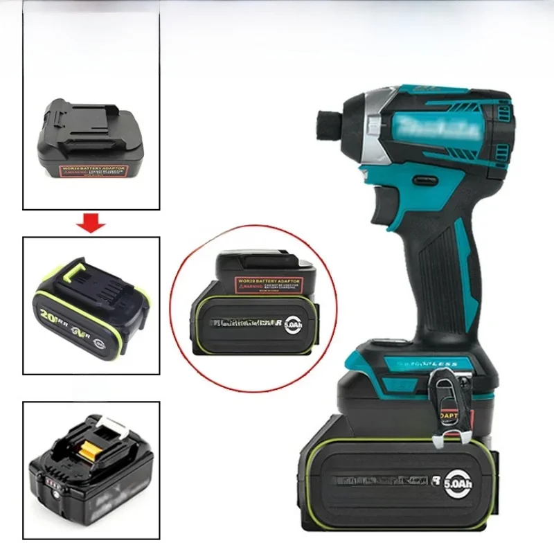 2 szt. adapter akumulatora kompatybilny z Worx 5 pin 20V Big Feet konwertowany na kompatybilny z Makita 18V Bl Series akumulatorowe elektronarzędzia — zdjęcie 2