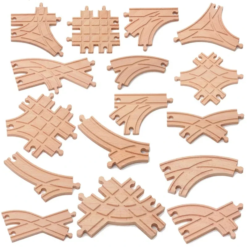 Nouveaux accessoires de pistes en bois, différents Types de pistes à fourche en bois adaptées à toutes les marques, pistes de Train en bois, jouets ferroviaires pour enfants