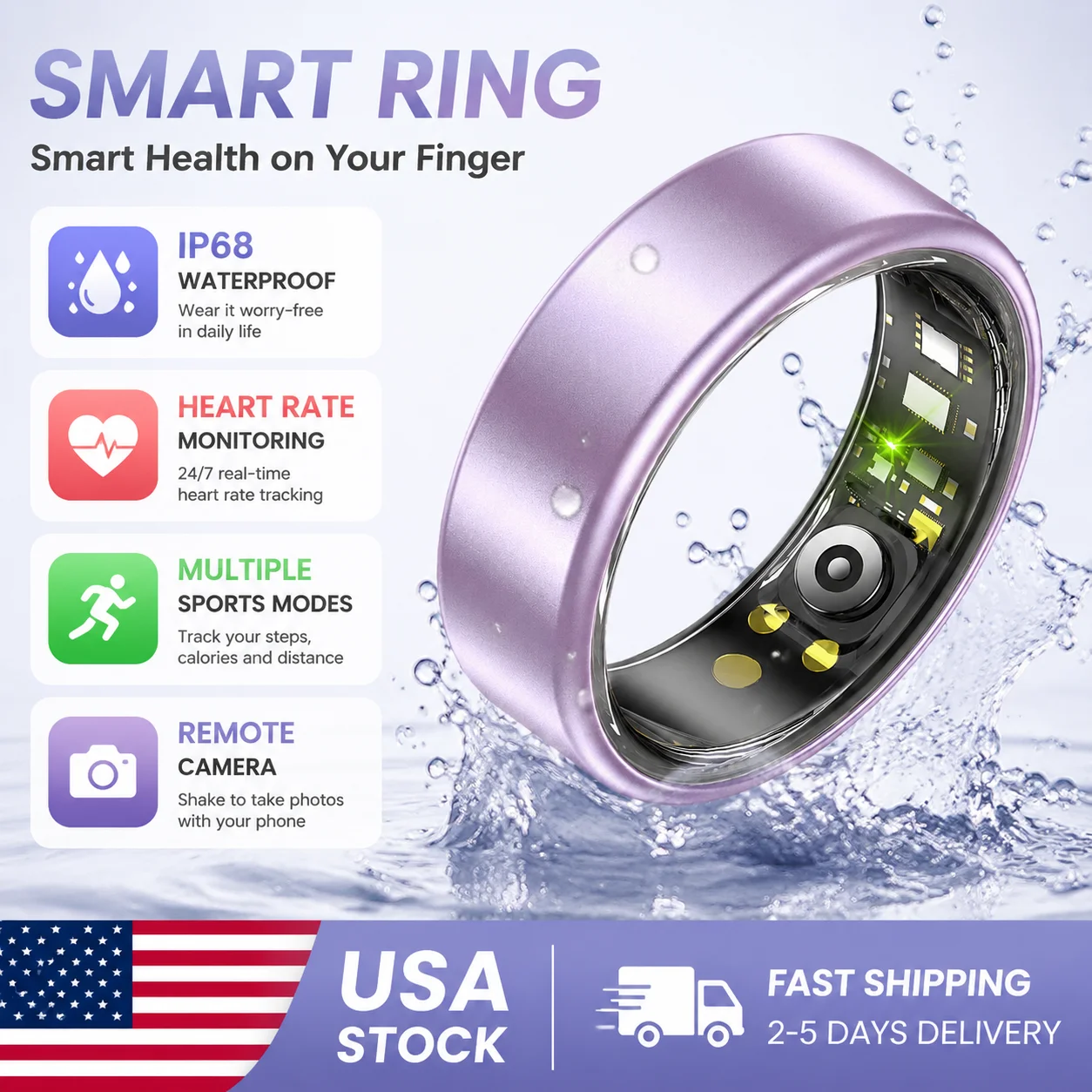 New R12 Smart Ring For Women Men Heart Rate Monitor Waterproof 100+ Sport Modes SmartRing Remote Control Take Photo Caculate Steps Sleep Monitor Healthy Ring for Couple Ring Gift
