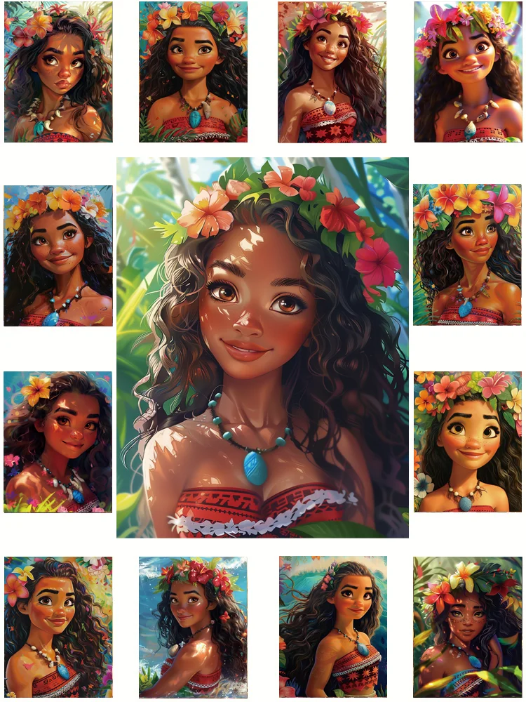 Garland Princess Moana Iron on patches DIY Sewing for children printing vinyl stickers stripes appliques