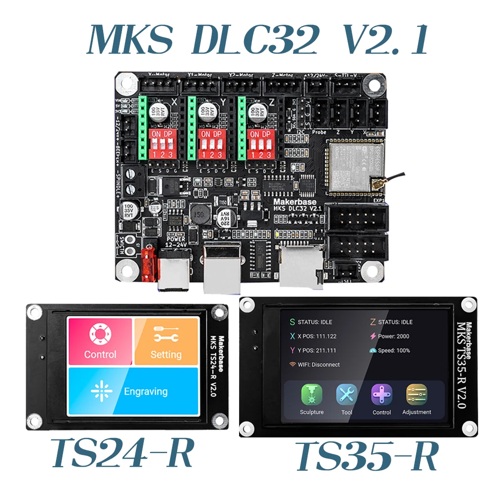Maszyna do grawerowania laserowego płyta główna Makerbase MKS DLC32 V2.1 32-bitowa płyta sterowania Wifi TS24/TS35-R obsługa modułu laserowego 80W
