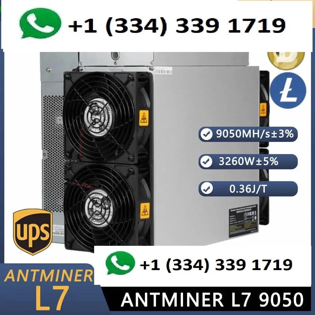 S. GENUINE PROMO BUY 5 GET 3 FREE Bitmain Antminer L7 9500M 9300M 9050M 8800M 3425W Crypto Miner litecoin  Doge Mining Machine