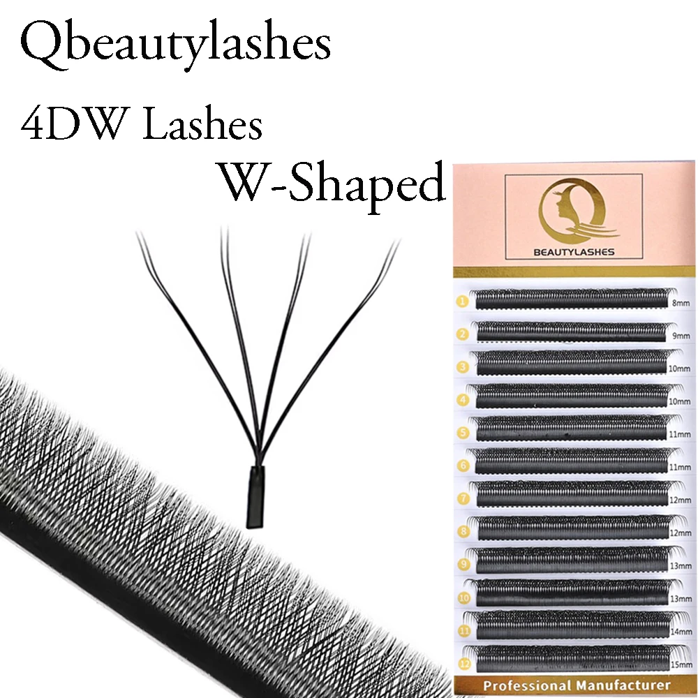 

Qbeautylashes 8D W Shaped eyelash extensions Double tips 4D Premade Fans Eyelash Extensions Natural Soft Individual Lashes