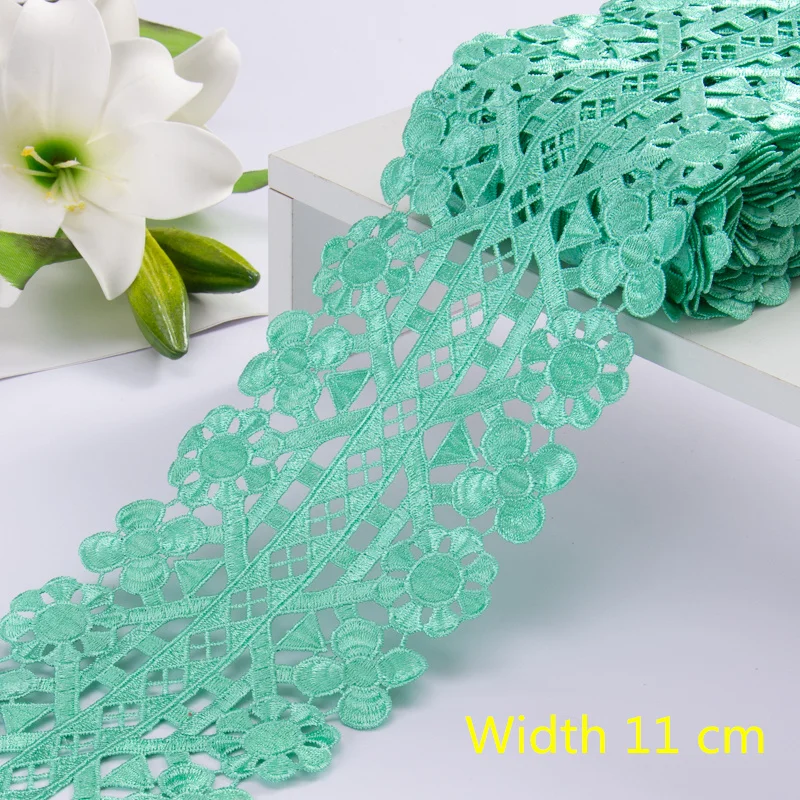 1Yards Best Selling 11CM Applique Dress Sewing Lace Ribbon for DIY Decoration Guipure Lace Trim Embroidery Lace Fabric LA1011