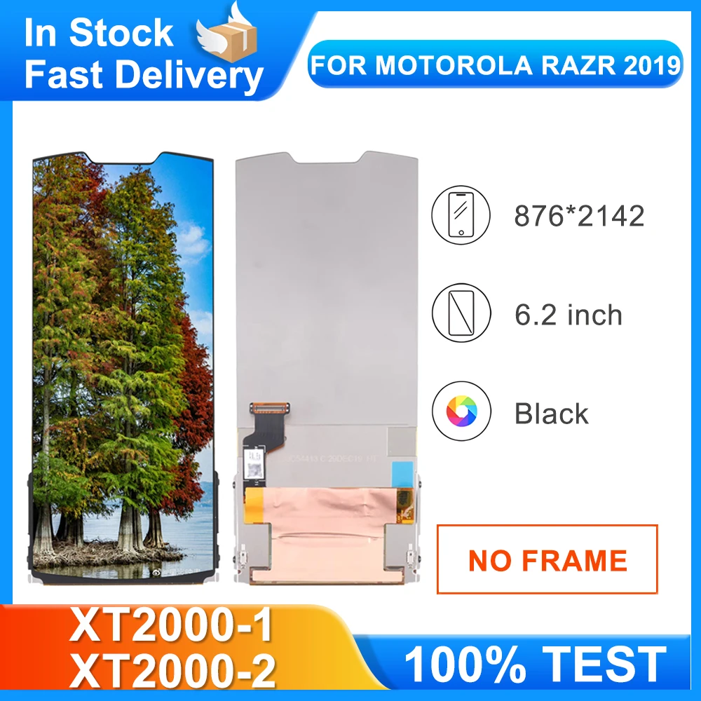 62インチ-motorola-razr-2019-xt2000-1、xt2000-2用純正lcdディスプレイタッチデジタイザー、moto-razr-2019用画面交換部品
