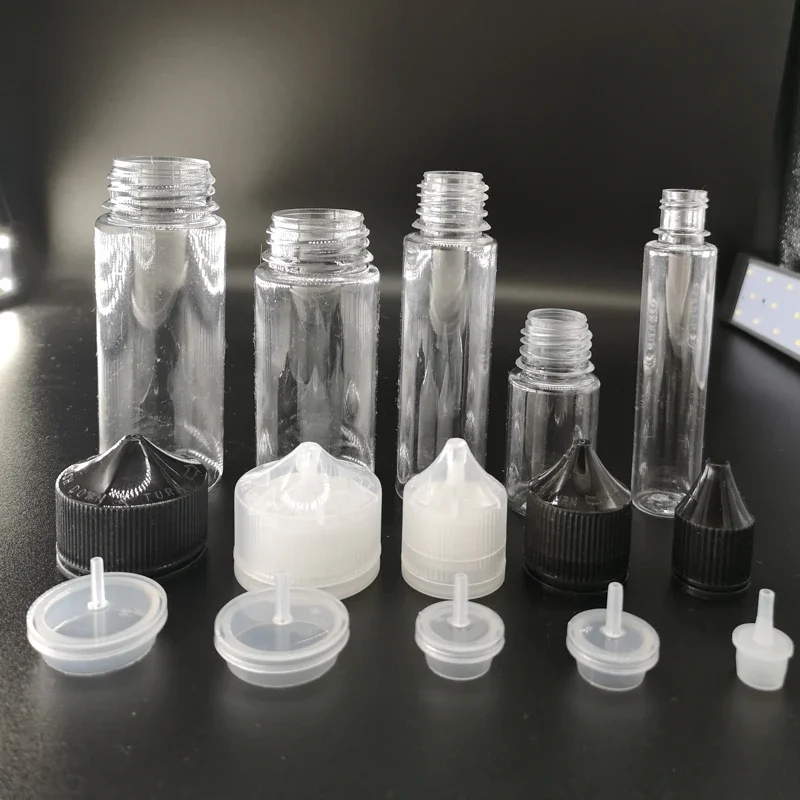 Bouteille de remplissage d'huile de 10ml à 120ml, 5 pièces, flacon compte-gouttes pointu en plastique PET, bouteille vide en plastique, récipient compressible