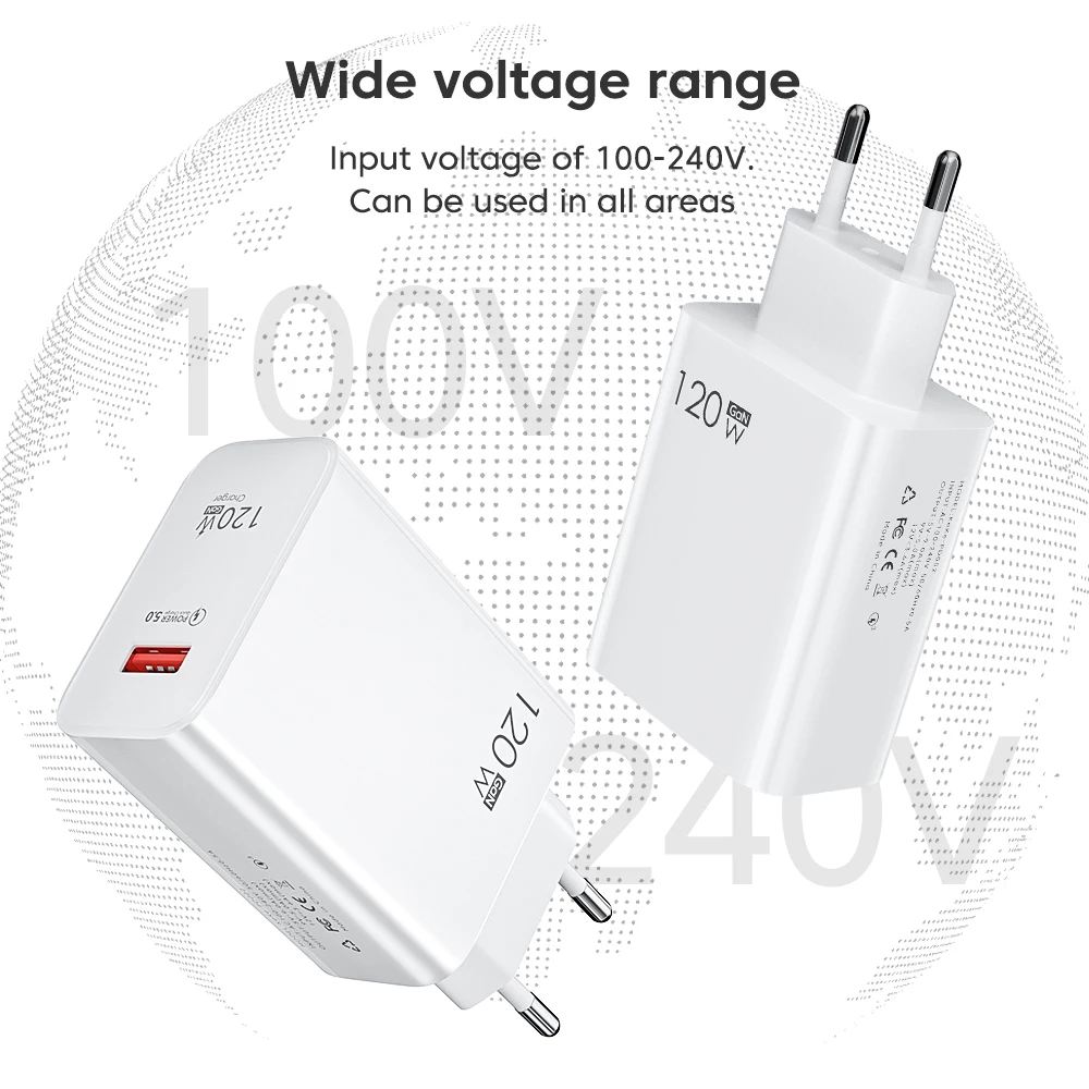 120w carregador usb carga rápida qc 3.0 para iphone 14 13 pro xiaomi samsung huawei parede do telefone móvel adaptador de carregamento rápido