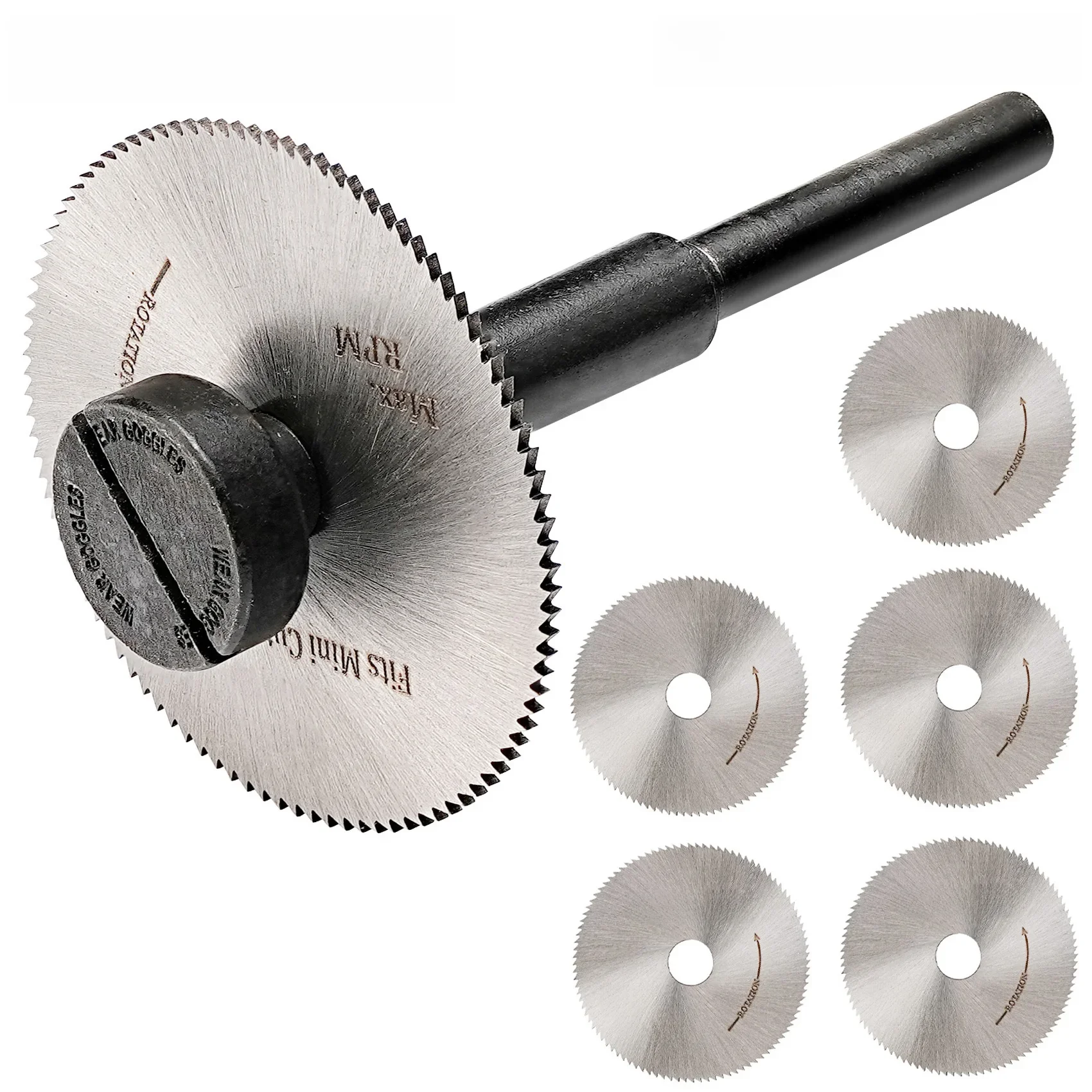 6pcs /Set 50mm Cut Off Saw Mini Circular Saw Blade for Electric Drill Table Saw Wood Soft Metal PVC Cutting +Mounting Mandrel