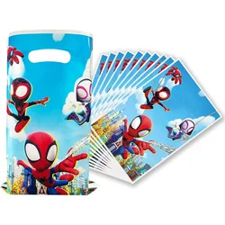 Spidey y sus amigos increíbles bolsas de regalo de recuerdo de fiesta, bolsa de dulces de Spiderman, bolsas de regalo con asa, decoración de fiesta de cumpleaños temática de superhéroe