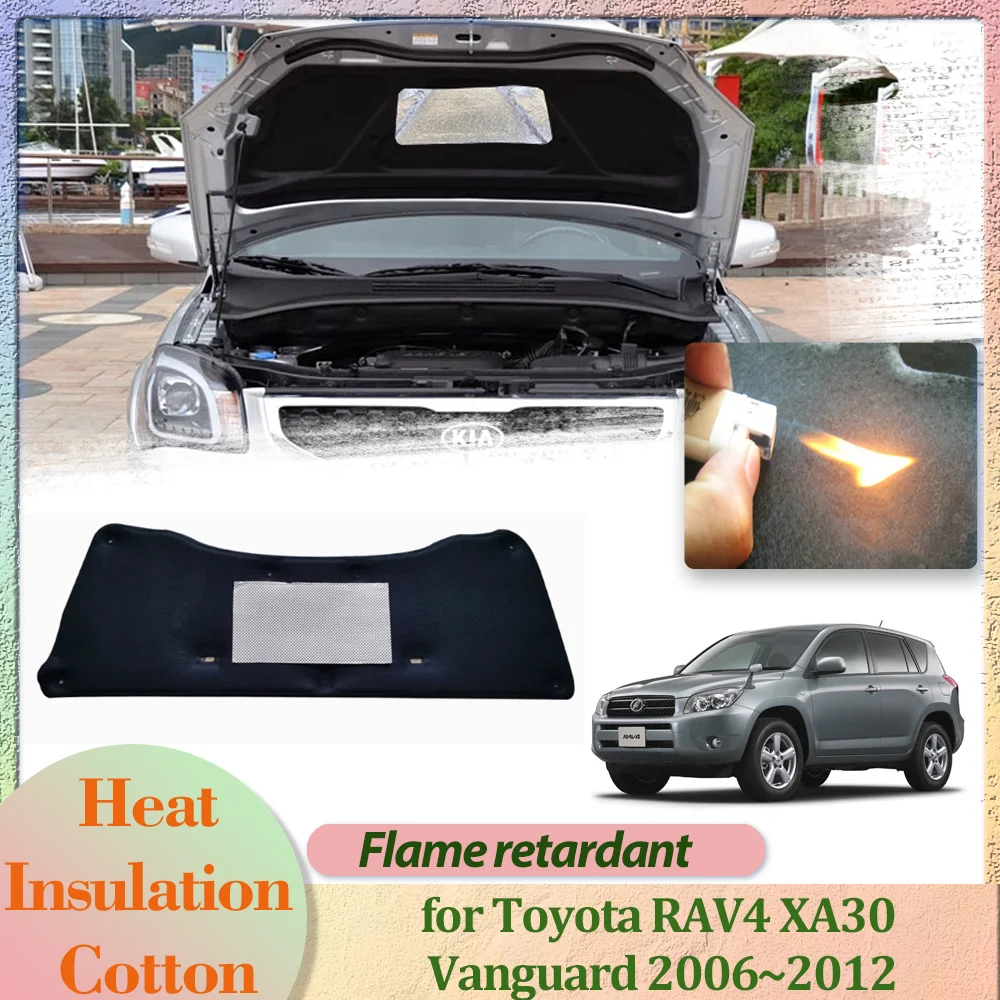 Car Hood Engine Cover for Toyota RAV4 XA30 Vanguard 2006~2012 Insulation Liner Cotton Soundproof Pad Thermal Heat Mat Accessorie