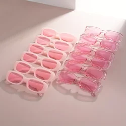 12 Pairs Women's Fashion Pink Oval SunGlasses For Party, Vacation Beach, Event Costume Props, Photo Accessories
