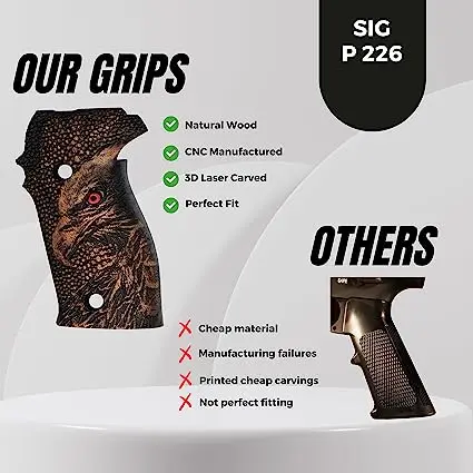 Sigsauer P226 226's Elite Handgun Walnut Grips sig9