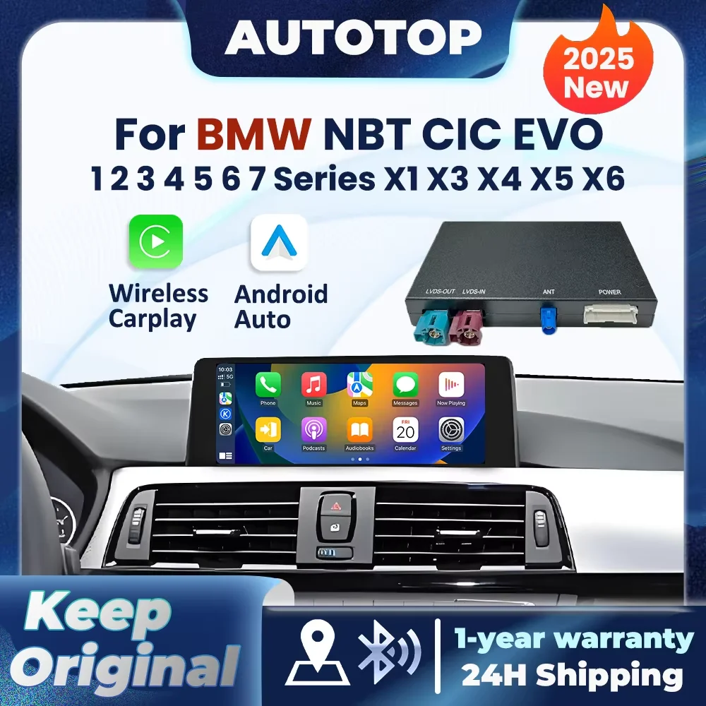 لاسلكي CarPlay أندرويد السيارات فك لسيارات BMW NBT CIC EVO 1 2 3 4 5 6 7 سلسلة X1 X3 X4 X5 F20 F21 F30 F31 F48 F25 E84 F15 F10